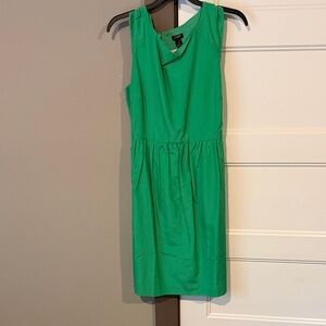 J. Crew Factory Bright Green Sleeveless Midi Dress